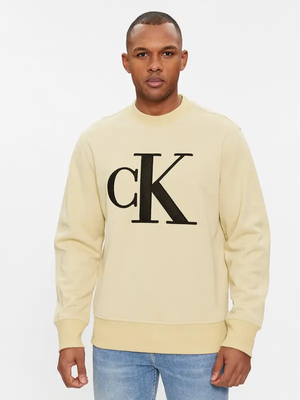 Calvin Klein Jeans Calvin Klein Jeans Majica dugih rukava Monologo J30J325028 Bež Regular Fit