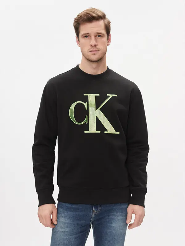 Calvin Klein Jeans Calvin Klein Jeans Majica dugih rukava Monologo J30J325028 Crna Regular Fit