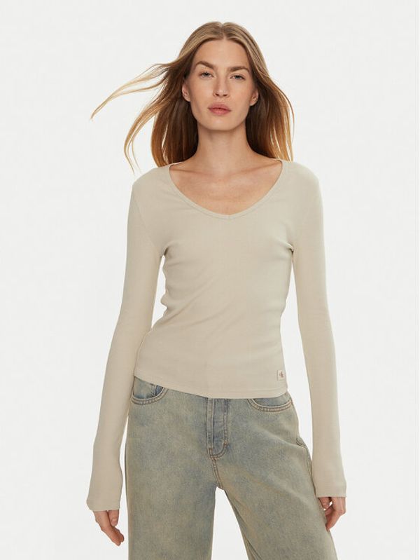 Calvin Klein Jeans Calvin Klein Jeans Majica J20J224197 Bež Slim Fit