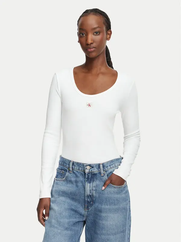 Calvin Klein Jeans Calvin Klein Jeans Majica LV047D218G Bijela Slim Fit