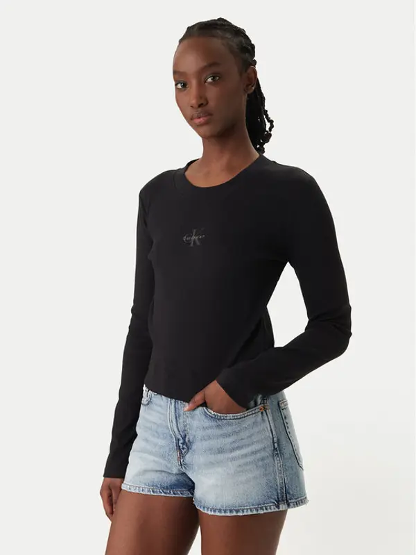 Calvin Klein Jeans Calvin Klein Jeans Majica Monogram LV047A803G Crna Slim Fit