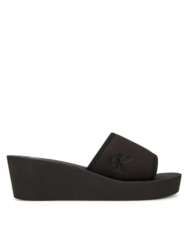 Calvin Klein Jeans Calvin Klein Jeans Natikače Beach Wedge Slide Canvas YW0YW01725 Crna