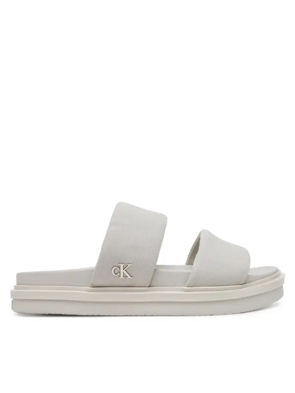 Calvin Klein Jeans Calvin Klein Jeans Natikače Flat Molded Dbl Bar Sandal Cv YM0YM01222 Siva