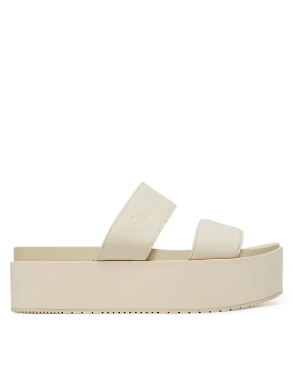 Calvin Klein Jeans Calvin Klein Jeans Natikače Flatform Sandal Webbing In YW0YW01789 Écru