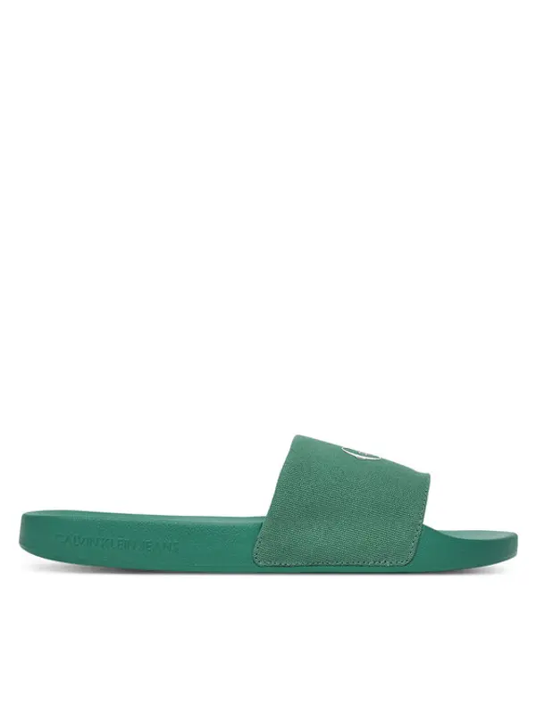 Calvin Klein Jeans Calvin Klein Jeans Natikače Slide Monologo Cv YM0YM01367 Zelena