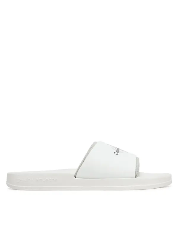 Calvin Klein Jeans Calvin Klein Jeans Natikače Slide Rubber Neoprene Monologo YM0YM00361 Bijela