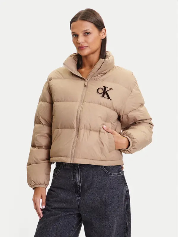 Calvin Klein Jeans Calvin Klein Jeans Pernata jakna Graphic Logo LV047D503G Bež Regular Fit