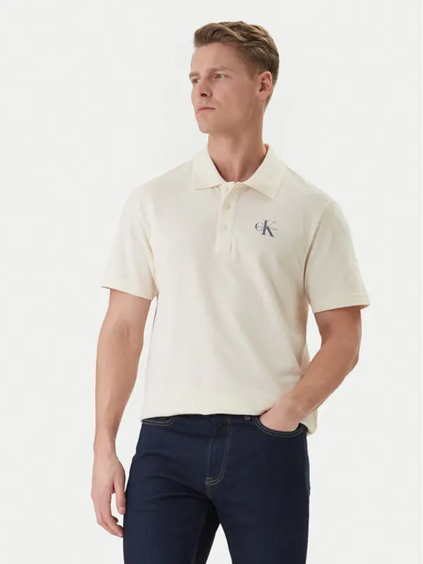 Calvin Klein Jeans Calvin Klein Jeans Polo Easy Monologo LV04RF209G Bež Regular Fit
