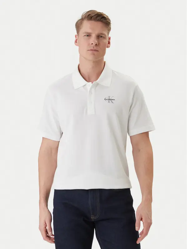 Calvin Klein Jeans Calvin Klein Jeans Polo Easy Monologo LV04RF209G Bijela Regular Fit