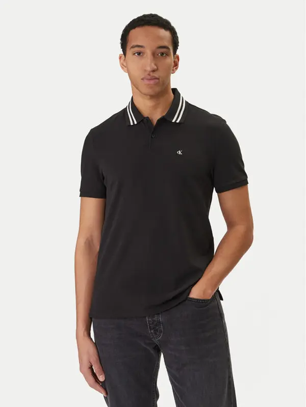 Calvin Klein Jeans Calvin Klein Jeans Polo Monogram LV04RC276G Crna Slim Fit