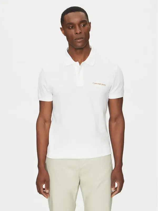 Calvin Klein Jeans Calvin Klein Jeans Polo Monologo J30J325664 Bijela Regular Fit