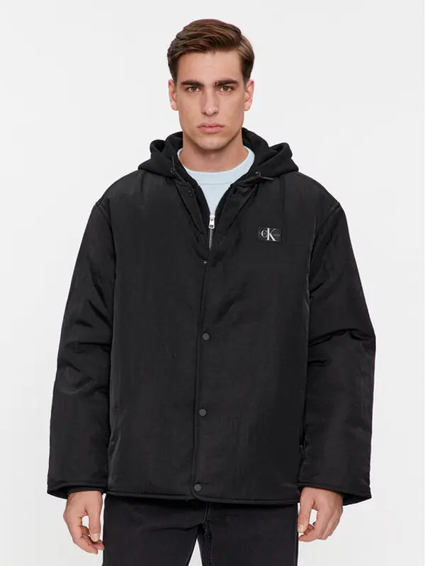 Calvin Klein Jeans Calvin Klein Jeans Prijelazna jakna Skater Hooded Jacket J30J325290 Crna Regular Fit