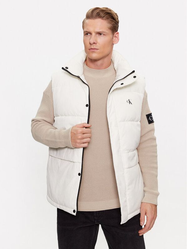 Calvin Klein Jeans Calvin Klein Jeans Prsluk J30J324075 Écru Regular Fit