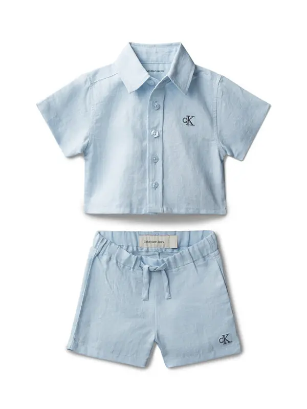 Calvin Klein Jeans Calvin Klein Jeans Set košulja i tekstilne kratke hlače LVCKSJI13B Svijetlo plava Regular Fit
