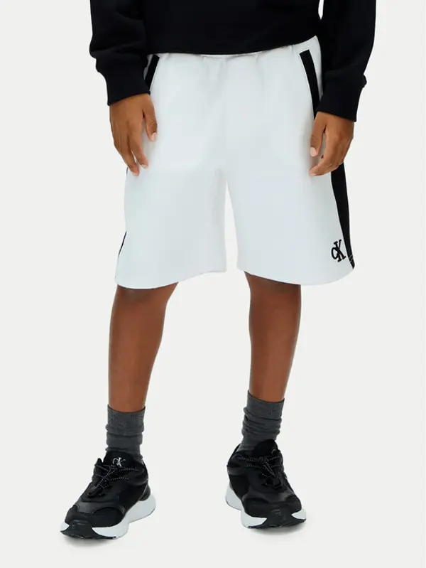 Calvin Klein Jeans Calvin Klein Jeans Sportske kratke hlače LVCKSJC28B Bijela Relaxed Fit