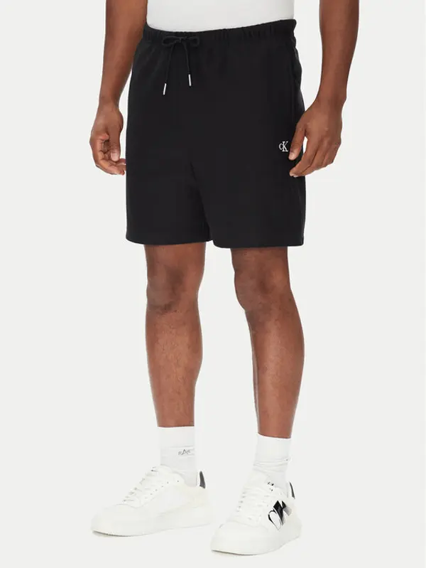 Calvin Klein Jeans Calvin Klein Jeans Sportske kratke hlače Premium Terry LV04RC280G Crna Regular Fit