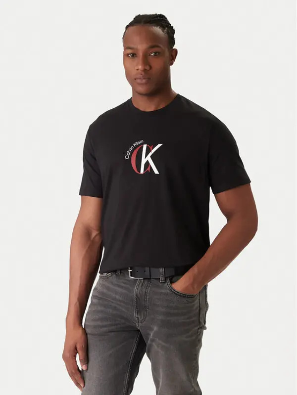 Calvin Klein Jeans Calvin Klein Jeans T-shirt 2Tone Graphic LV14RE829G Crna Regular Fit