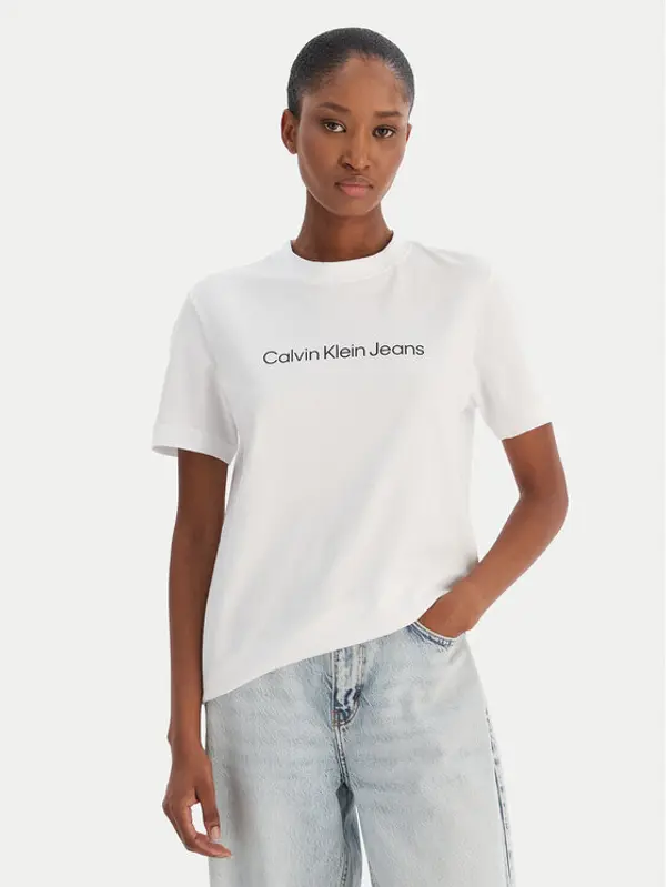 Calvin Klein Jeans Calvin Klein Jeans T-shirt A- Inst. Logo Classic LV047C912G Bijela Regular Fit