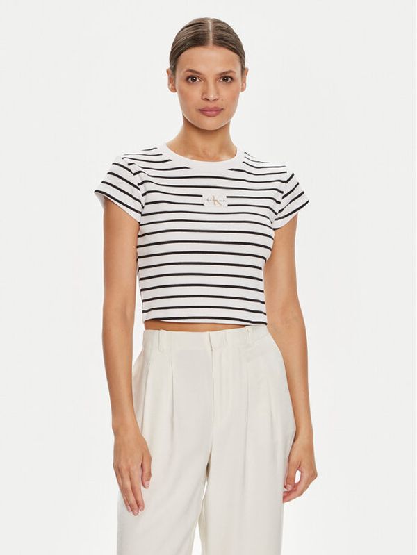 Calvin Klein Jeans Calvin Klein Jeans T-shirt Baby J20J223552 Bijela Slim Fit