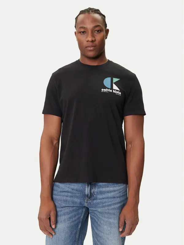 Calvin Klein Jeans Calvin Klein Jeans T-shirt Bauhaus Logo LV04RC827G Crna Regular Fit