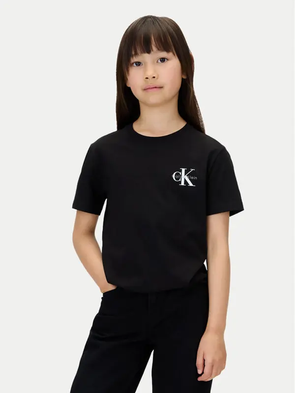 Calvin Klein Jeans Calvin Klein Jeans T-shirt Chest Monologo IU0IU00719 Crna Regular Fit