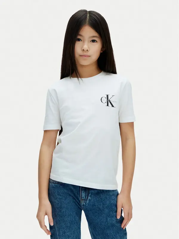 Calvin Klein Jeans Calvin Klein Jeans T-shirt Chest Monologo LV1CKSJA32 Bijela Regular Fit