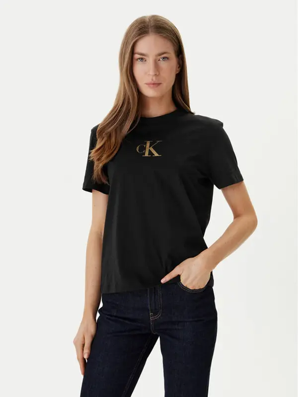 Calvin Klein Jeans Calvin Klein Jeans T-shirt Classic Foil LV047E804G Crna Regular Fit