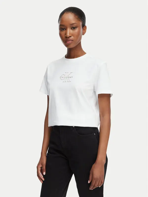 Calvin Klein Jeans Calvin Klein Jeans T-shirt Classic Monologo LV047D873G Bijela Regular Fit