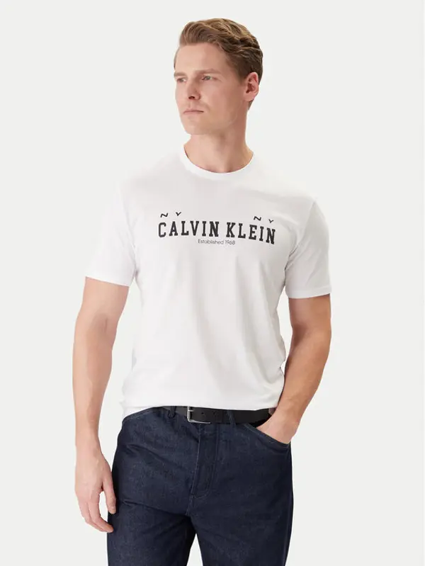 Calvin Klein Jeans Calvin Klein Jeans T-shirt Coll Word Graphic LV14RE817G Bijela Regular Fit