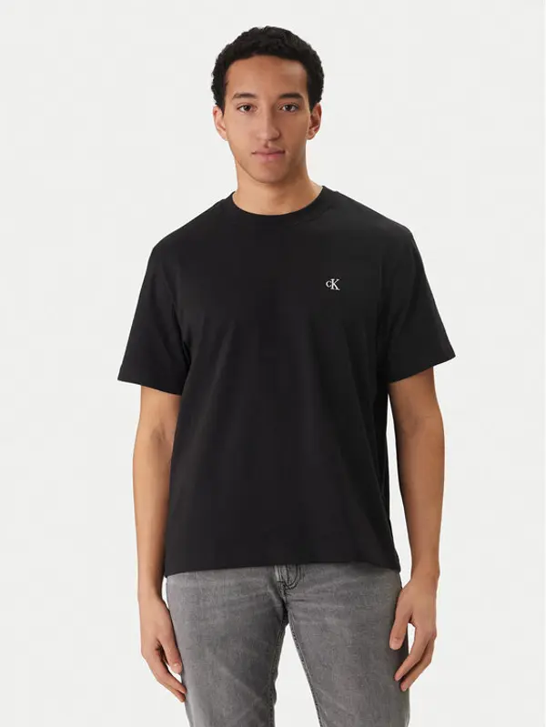 Calvin Klein Jeans Calvin Klein Jeans T-shirt Easy Monologo LV04RC275G Crna Regular Fit