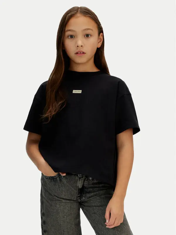 Calvin Klein Jeans Calvin Klein Jeans T-shirt Folded Logo IG0IG03063 Crna Regular Fit