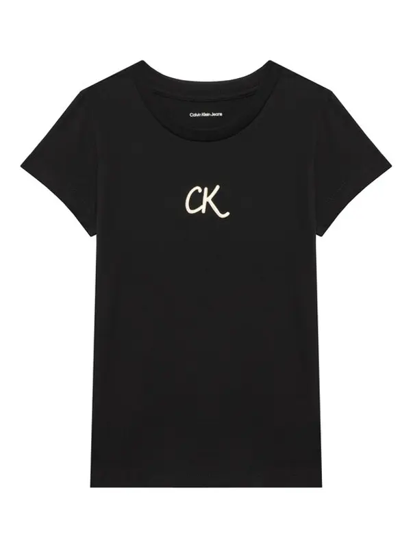 Calvin Klein Jeans Calvin Klein Jeans T-shirt Glitter IG0IG02972 D Crna Slim Fit