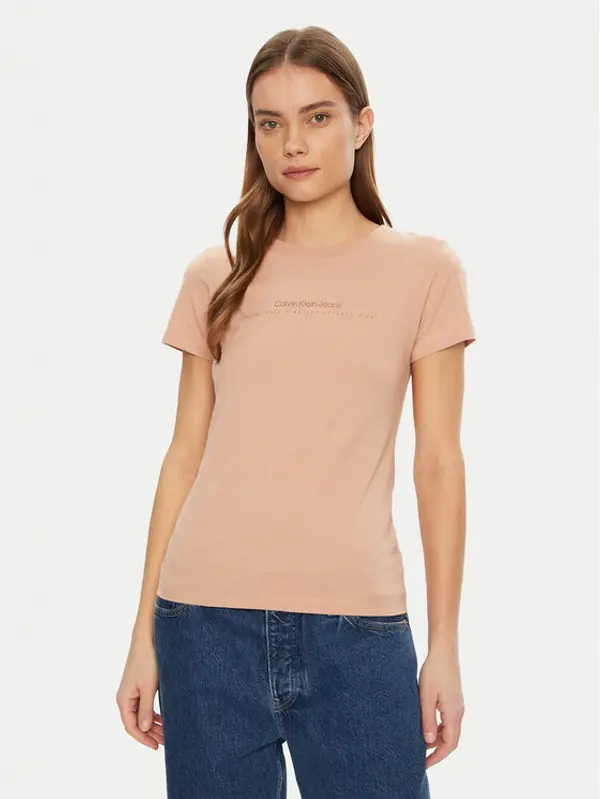 Calvin Klein Jeans Calvin Klein Jeans T-shirt Institutional Graphic J20J224990 Narančasta Slim Fit