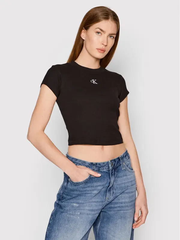 Calvin Klein Jeans Calvin Klein Jeans T-shirt J20J218337 Crna Slim Fit