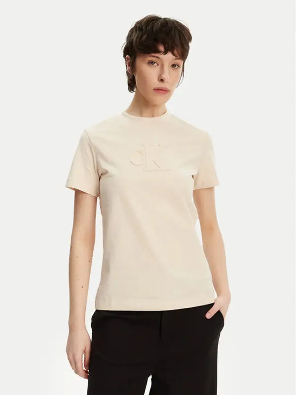 Calvin Klein Jeans Calvin Klein Jeans T-shirt J20J225256 Bež Regular Fit