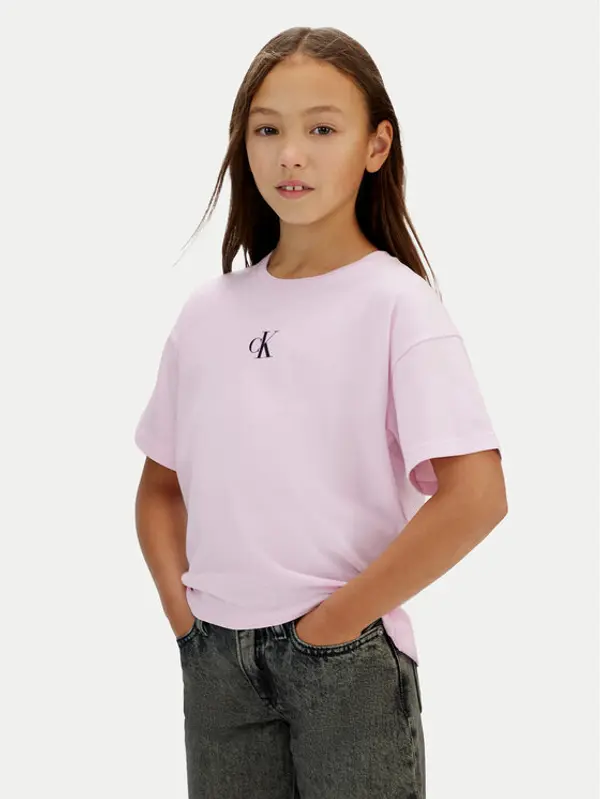 Calvin Klein Jeans Calvin Klein Jeans T-shirt Logo IG0IG02136 Ružičasta Boxy Fit