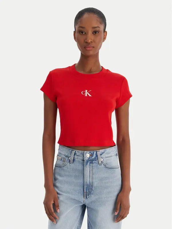 Calvin Klein Jeans Calvin Klein Jeans T-shirt LV047AB802 Crvena Slim Fit