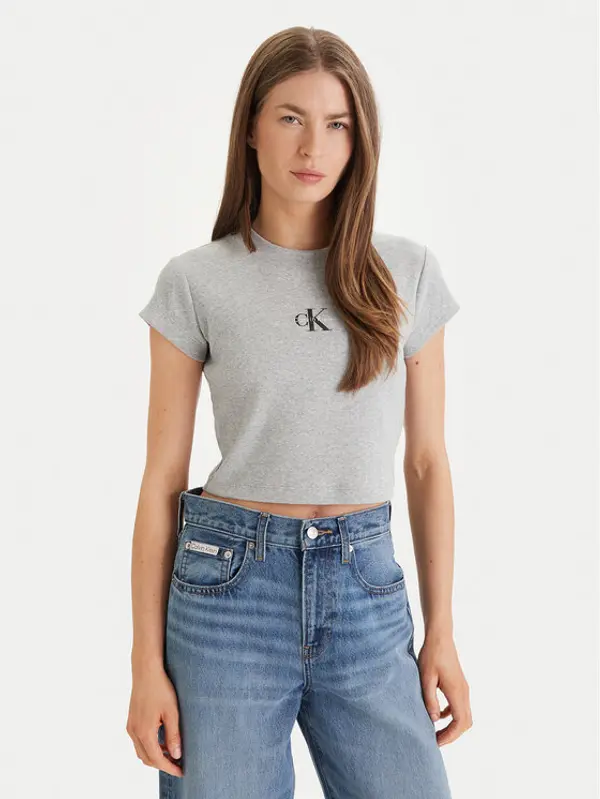 Calvin Klein Jeans Calvin Klein Jeans T-shirt LV047AB802 Siva Regular Fit