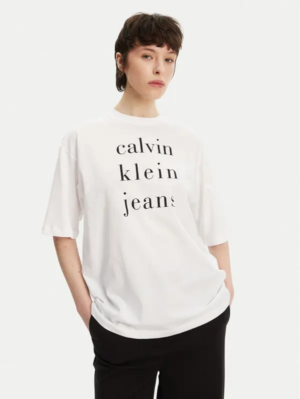 Calvin Klein Jeans Calvin Klein Jeans T-shirt LV047B827G Bijela Relaxed Fit