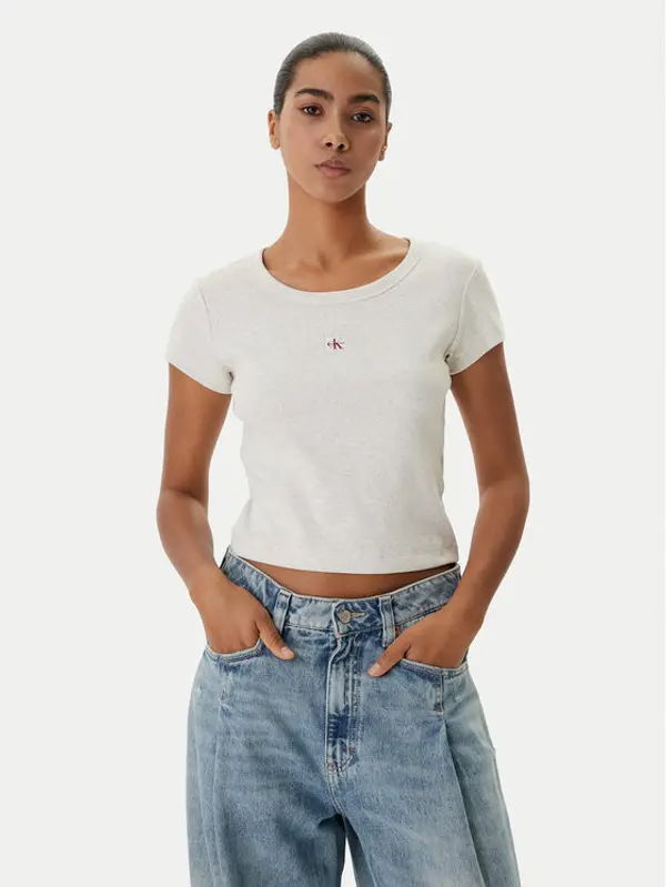 Calvin Klein Jeans Calvin Klein Jeans T-shirt LV047C200G Bež Slim Fit