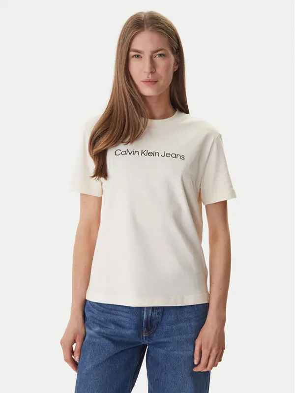 Calvin Klein Jeans Calvin Klein Jeans T-shirt LV047C912G Écru Regular Fit