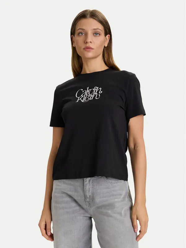 Calvin Klein Jeans Calvin Klein Jeans T-shirt LV047D210G Crna Slim Fit