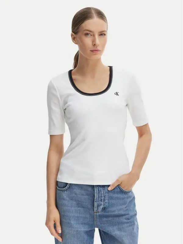 Calvin Klein Jeans Calvin Klein Jeans T-shirt LV047F247G Bijela Slim Fit