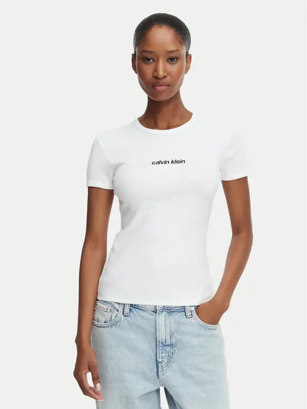 Calvin Klein Jeans Calvin Klein Jeans T-shirt LV047G816G Bijela Slim Fit