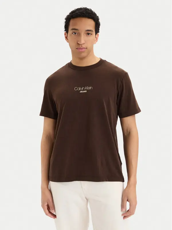 Calvin Klein Jeans Calvin Klein Jeans T-shirt LV04RB824G Tamno smeđa Regular Fit