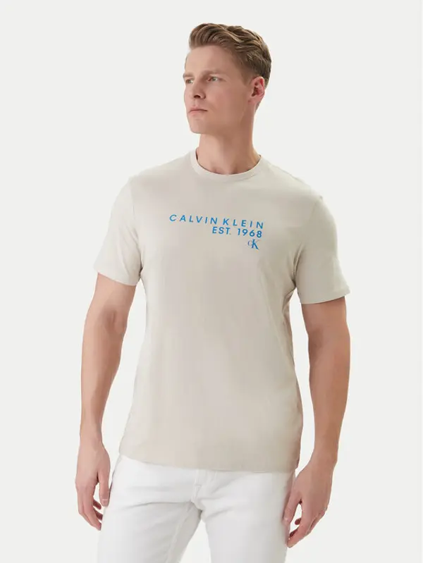Calvin Klein Jeans Calvin Klein Jeans T-shirt LV04RF800G Bež Classic Fit