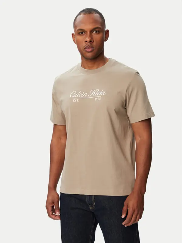 Calvin Klein Jeans Calvin Klein Jeans T-shirt LV04RG822G Tamno bež Regular Fit