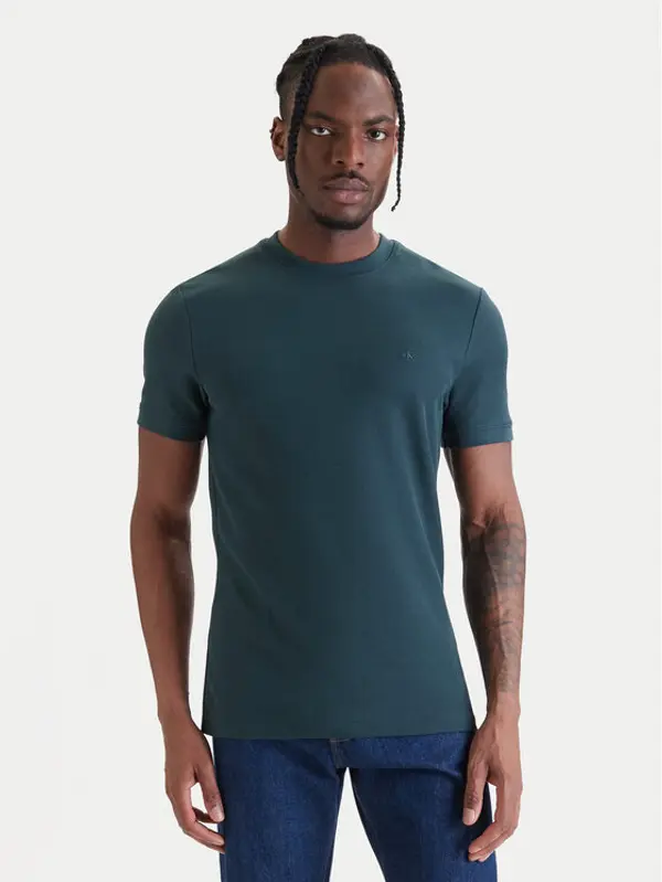 Calvin Klein Jeans Calvin Klein Jeans T-shirt Micro Waffle LV04RF206G Zelena Slim Fit