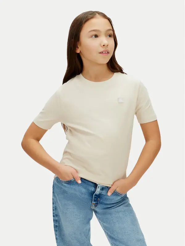 Calvin Klein Jeans Calvin Klein Jeans T-shirt Mono Mini Badge LV1CKSJA30 Bež Regular Fit