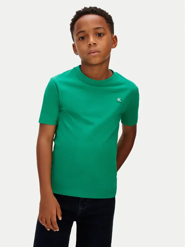 Calvin Klein Jeans Calvin Klein Jeans T-shirt Mono Mini Badge LV1CKSJA30 Zelena Regular Fit